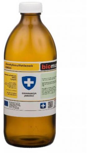 Dimetylosulfotlenek DMSO butelka szklana 500g BIOMUS