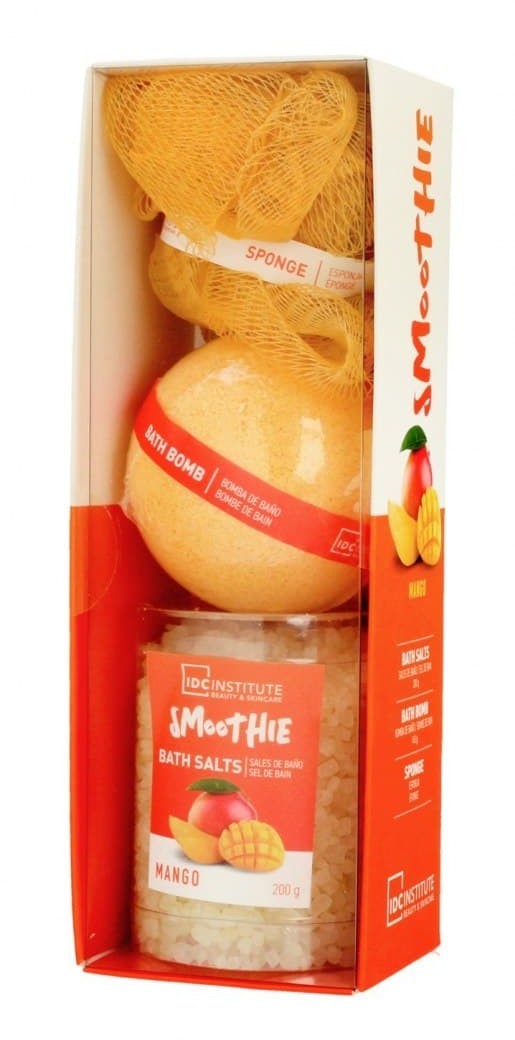 IDC ART.ROZNE INSTITUTE Smoothie Zestaw do kąpieli Mango kula,sól,myjka) 1op