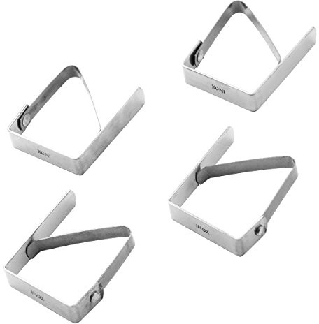 pedrini Gadget obrus Clip ze stali nierdzewnej, kolor srebrny, 25x9x1,5 cm, 4 sztuki 19081100