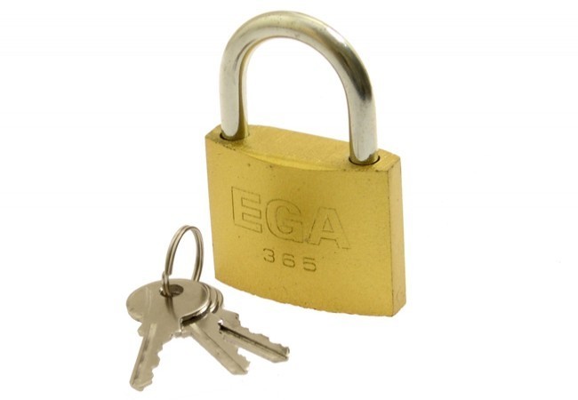 Kłódka zatrzaskowa 40 mm kolor mosiądz