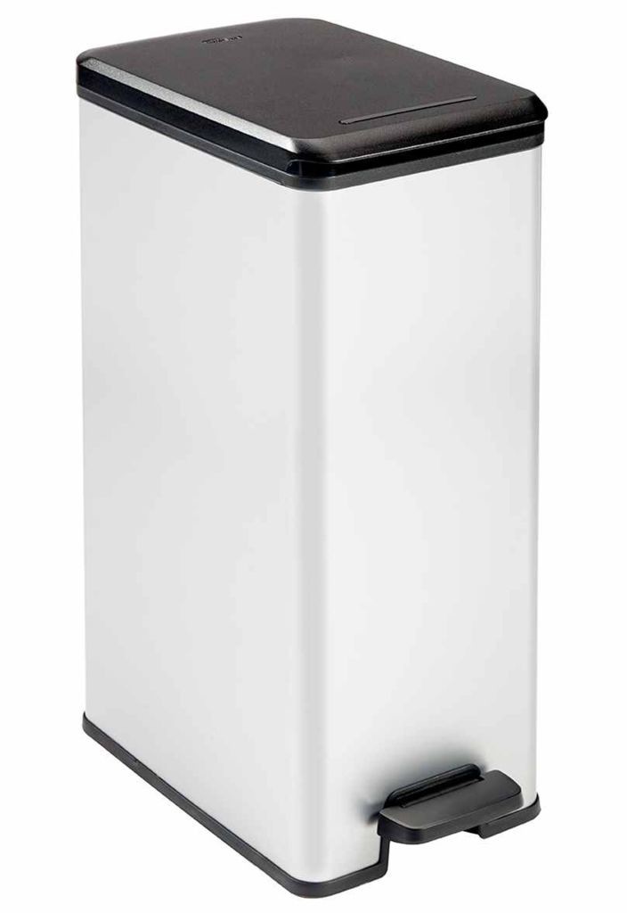 Curver Kosz na śmieci Deco, 40 L, z pedałem, srebrny, 02340-582-05 Keter