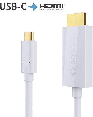 Sonero sonero ucc010  010-C na USB, przewód HDMI 2.0 4 K @ 60Hz o pojemności 18 Gbps, USB 3.1, alt Mode, tuńczyka derbo ltandere USB-C Computer, 1,0 m Czarny, biały UCC011-020