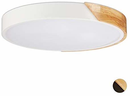 Relaxdays Relaxdays lampa sufitowa LED, 24 W, lampa do korytarza, okrągła lampa sufitowa do salonu, drewno i metal, wys. x śr. : 5 x 40 cm, biała 10025171_49