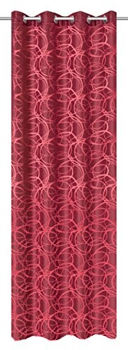 Home Fashion Home pomysły dla domu zasłona ze szlufkami żakardowy materiał dekoracyjny wzór 245 x 140 cm Czerwony 053308-0705 245 X 140 CM