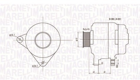 MAGNETI MARELLI Alternator 063731646010 063731646010