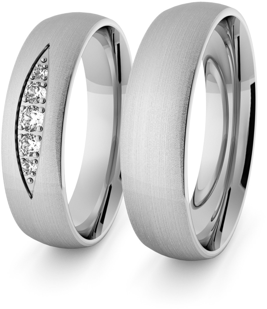 Eminence Obrączki srebrne klasyczne z kamieniami 5 mm - 93 Ag-classic-5-93