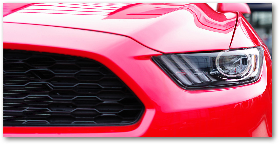 Foto obraz szkło akryl Czerwony mustang