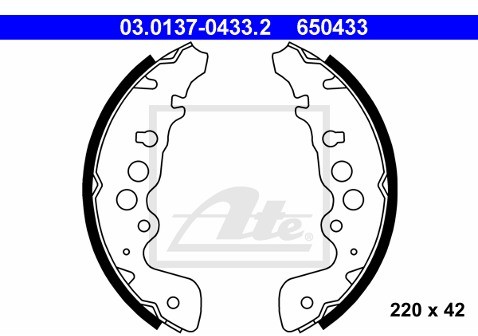 ATE Zestaw szczęk hamulcowych 03.0137-0433.2