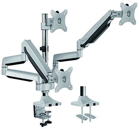 LogiLink bp0052 3-krotnie monitora-na biurko podpórka do 7 kg obciążenia, 33,02  81,28 cm (13  32 cali) srebrny BP0052