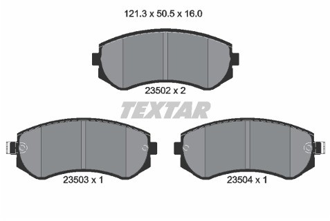 TEXTAR Zestaw klocków hamulcowych, hamulce tarczowe 2350201