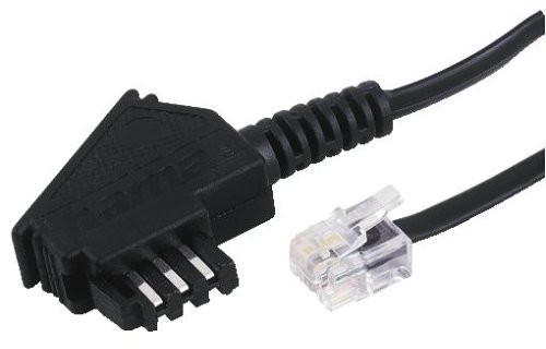 Hama kabel telefoniczny uniwersalny (TAE-F-Stecker  Modular-Kupplung 6P4 °C) Czarny, standardowe opakowanie, 10 m, czarny 00044822