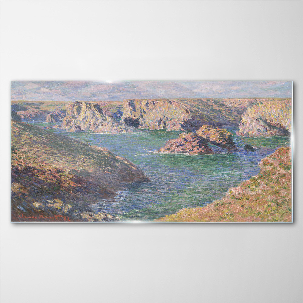 PL Coloray Obraz Szklany Port Donnant Belle Ile Monet 140x70cm