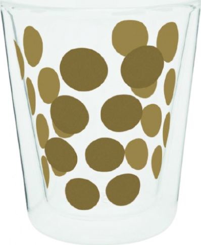 Zak! designs designs szklanka do kawy Dot Dot dwuścienna 200 ml złota szklana twm_504107