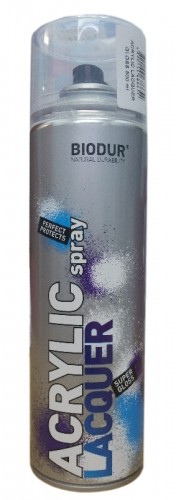 BIODUR Spray Lakier Akrylowy 500 ml Bezbarwny Połysk 4820155686654