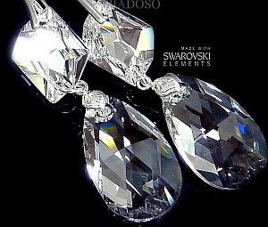 Swarovski Piękne Długie Kolczyki Crystal 28+20