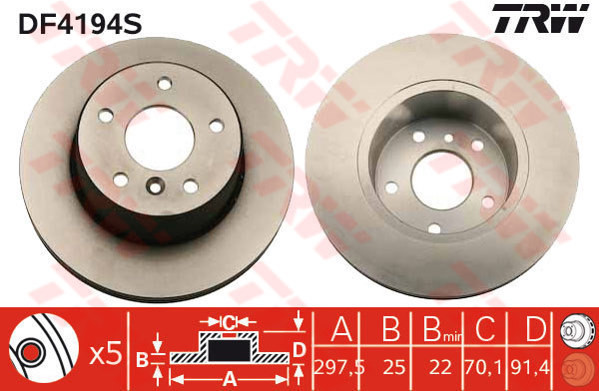 TRW Tarcza hamulcowa DF4194S