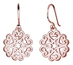Elli Damskie kolczyki wiszące serce gwiazdy ornament  srebro 925, srebro 0301722417