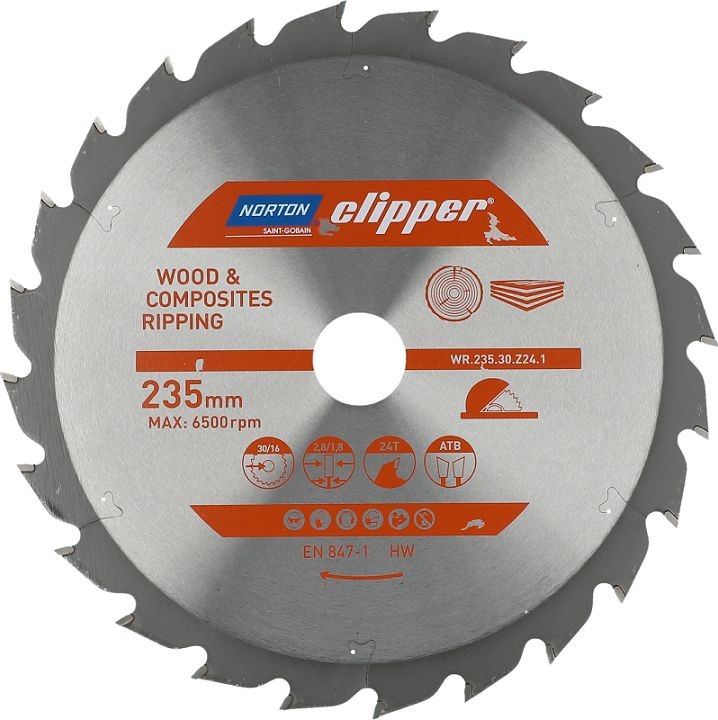 NORTON PIŁA TARCZOWA 235mm x 30mm x 24z DREWNO I KOMPOZYTY ATB 2,8 1,8 N70184608062 70184608062