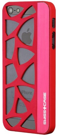 Swiss Case Etui iPhone 5s Case/iPhone SE Case, Swiss + Case Glacier Case Compatible For Apple iPhone 5/5S/SE, czerwony IP5-Gla-RedA