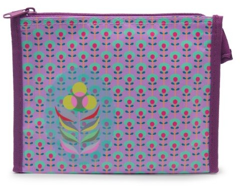 NOI Home A-102583 kosmetyczka z zamkiem kwiaty, 21.5 x 16 x 1 cm, różowa A-102583