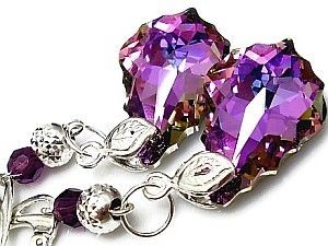 Swarovski KOLCZYKI VITRAIL AMETHYST SREBRO