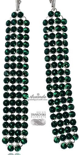 Swarovski kolczyki EMERALD CRYSTALLIZED SREBRO
