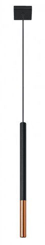 Czarno-miedziana lampa wisząca tuba - 6X EX719 M8-K27