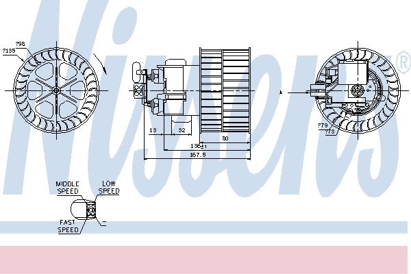 NISSENS Wentylator wnętrza NISSENS 87154