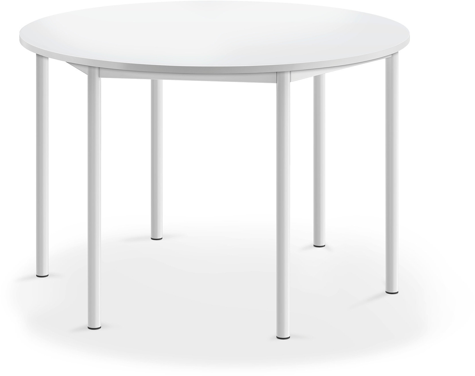 AJ Produkty Biurko BORS, okrągłe, 1200x760 mm, biały laminat, biały