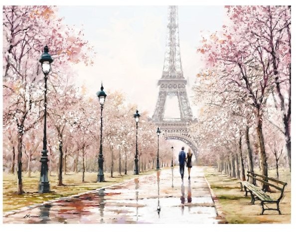 Obraz Canvas 83 x 113 cm Watercolor Paryż ST413