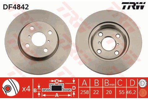 TRW Tarcza hamulcowa DF4842