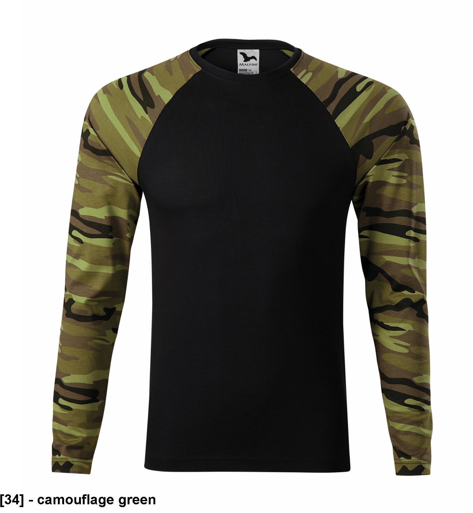 ADLER MALFINI Camouflage LS 166 - Koszulka unisex, 160 g/m, 100% bawełna, 3 kolory - XS-3XL Camouflage LS 166