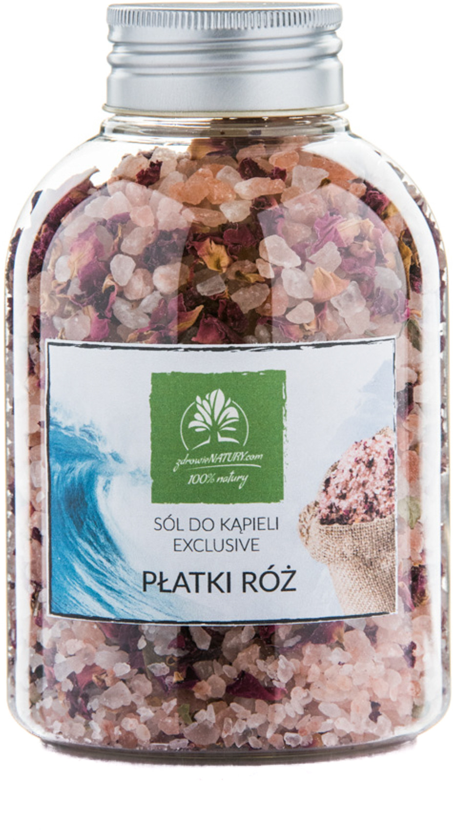 Himalajska sól do kąpieli z płatkami róż 600g