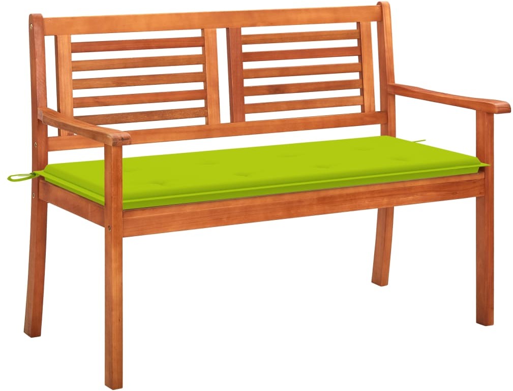 vidaXL 2-os. ławka ogrodowa z poduszką, 120 cm, lity eukaliptus