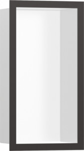 Hansgrohe 56096340 XtraStoris Individual Wnęka ścienna biały matowy z ozdobną ramą 30 x 15 x 10 cm czarny chrom szczotkowany