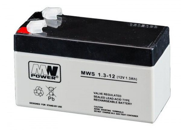 MW POWER Pb 12V 1.3Ah bezobsługowy (waga 0.57kg, max. prąd ład. 0.3A) AP_213578