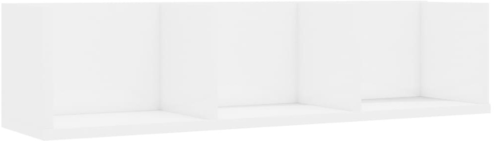 vidaXL vidaXL Półka ścienna na płyty CD, biała, wysoki połysk, 75x18x18 cm