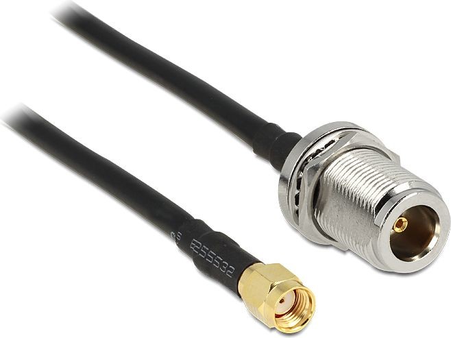 Delock Kabel Antennenkabel RP-SMA Stecker N Buchse zum Einbau 1,5m - 8884 (88845)