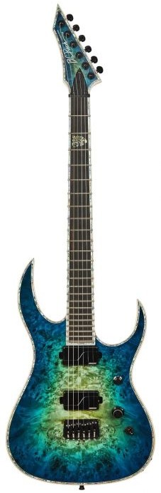BC Rich Shredzilla Extreme Hipshot Bridge Cyan Blue Burl gitara elektryczna