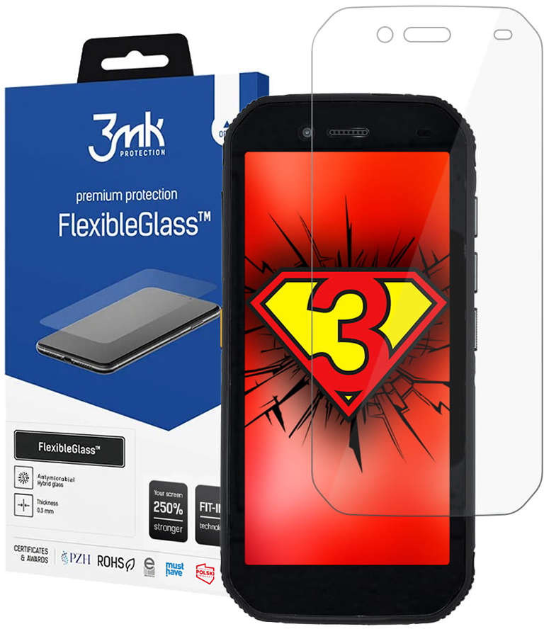 3MK Szkło hybrydowe ochronne Flexible Glass 7H do CAT S42 10646X10