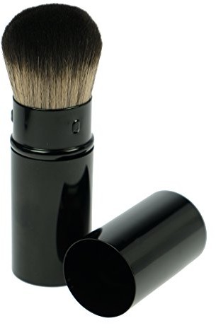 CM Fantasia Fantasia wegański pędzel do pudru, wsuwany z nasadką, profesjonalny pędzel do makijażu, pędzel do makijażu z najdelikatniejszych włosów Toray, czarny, wysokość: 10