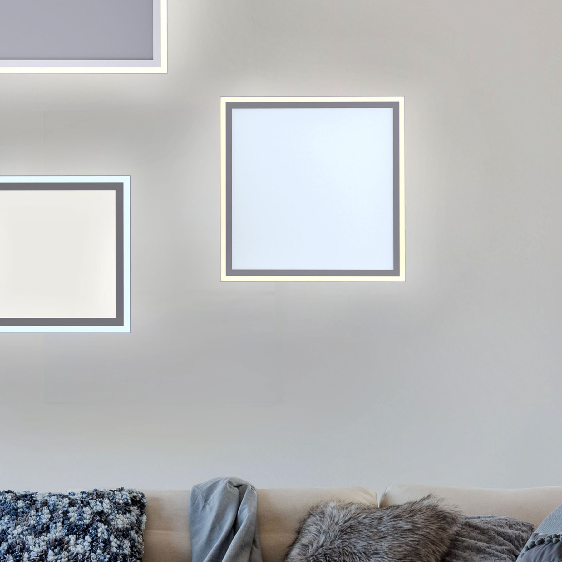 Leuchten Direkt Lampa sufitowa LED Edging, tunable white 46x46 cm