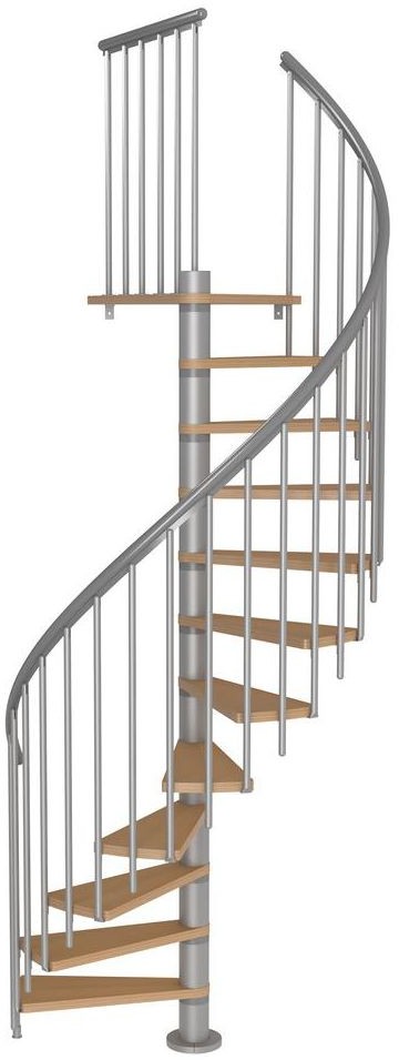 DOLLE Schody spiralne CALGARY z dodatkowymi tralkami 140 cm Srebrne DOLLE