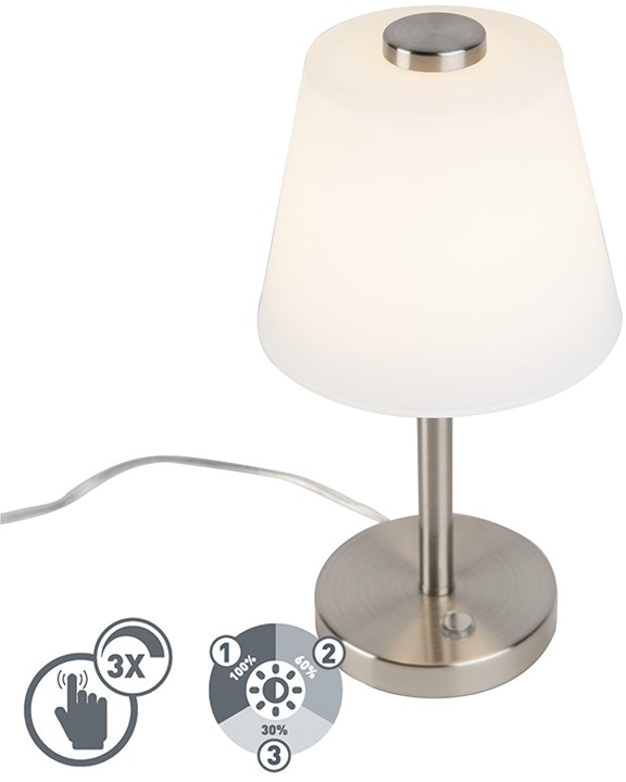 Trio Leuchten Leuchten Designerska lampa stołowa stalowa ściemnialna wraz z LED - Regno 98329