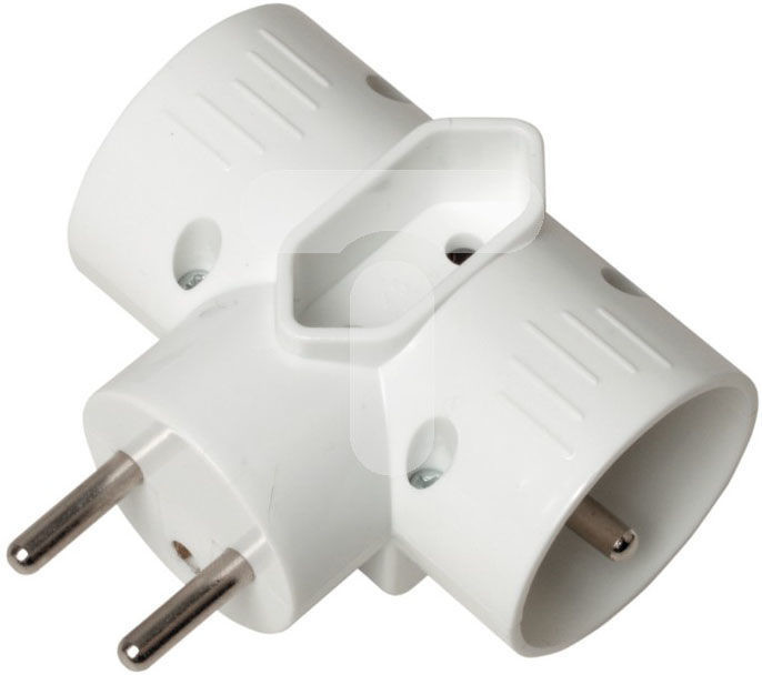 GTV Rozgałęziacz wtyczkowy 2x 2P+Z +1xEURO biały AE-RU0121-00 AE-RU0121-00