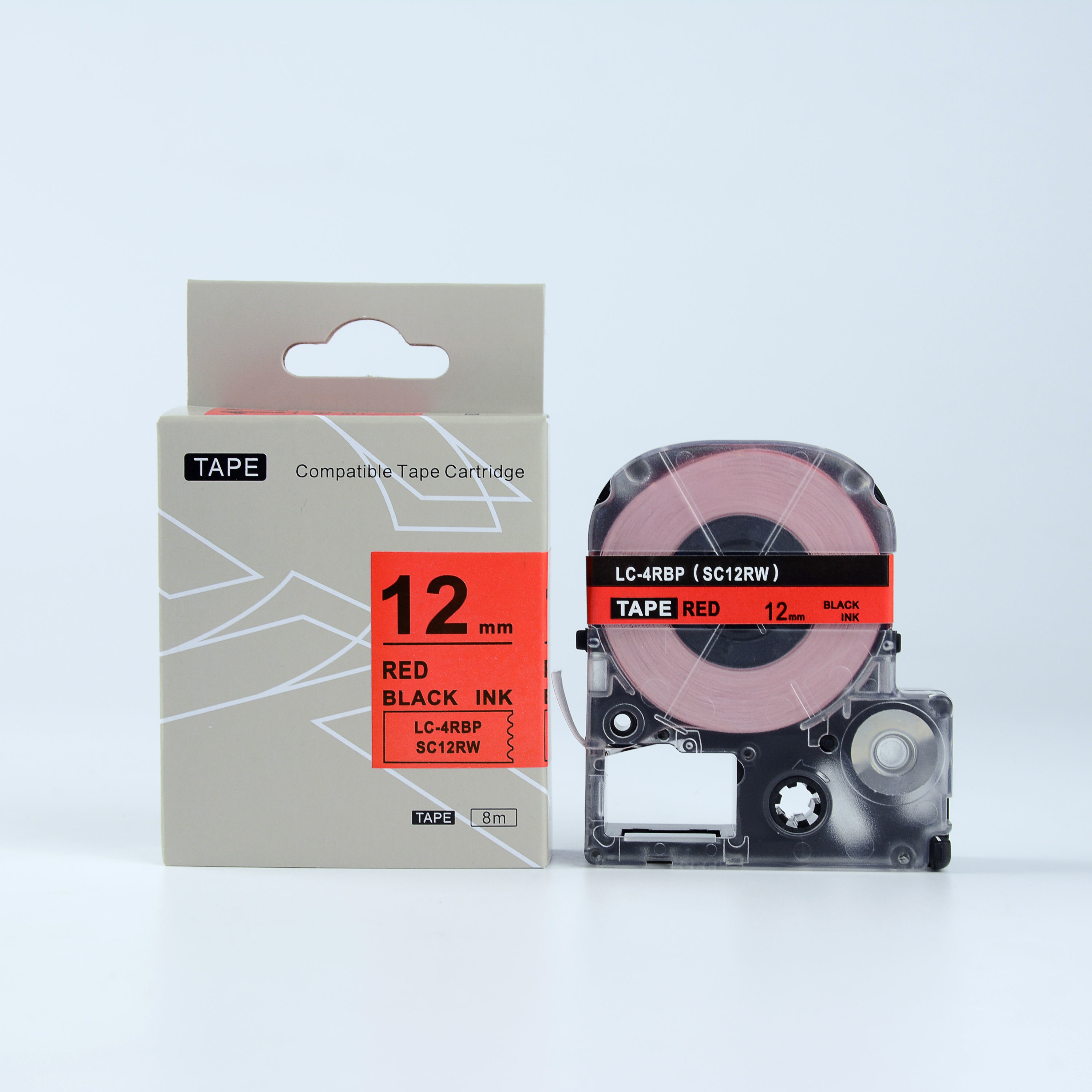 Epson LTS12RW, 12mm x 5m, czerwony druk / biały podkład, taśma zamiennik