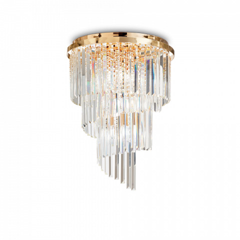 Ideal Lux Plafon Carlton PL12 213507 klasyczna oprawa sufitowa w kolorze złotym 213507