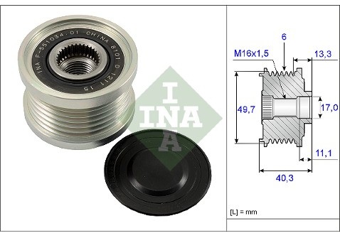 INA Alternator - sprzęgło jednokierunkowe INA 535 0093 10