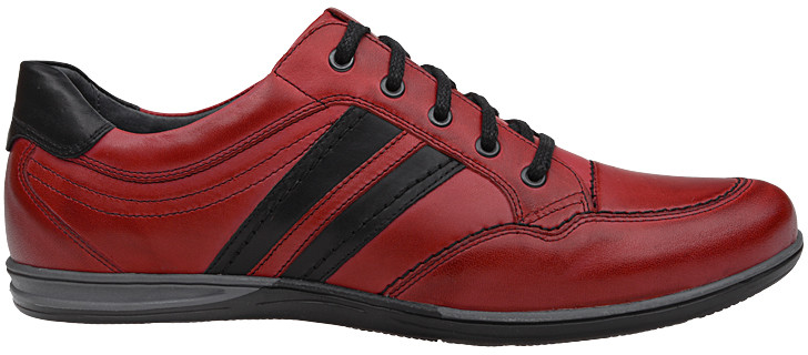 Abis Półbuty 2021-372-180 XXL Czerwony+Czarny sznurowane 28125