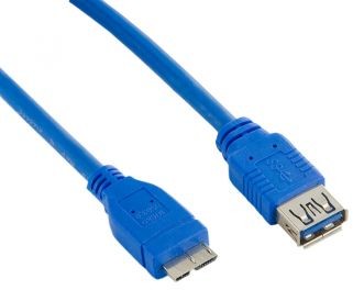 4World Kabel USB 3.0 AF- Micro BM5 mniebieski 08975